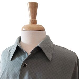 Axist Shirt Mens Teal Textured Short Sleeve Button Up